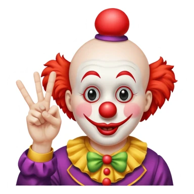clown sticking up the middle finger sticker