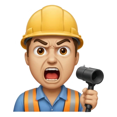 The angry laborer shouts "where is the director sticker