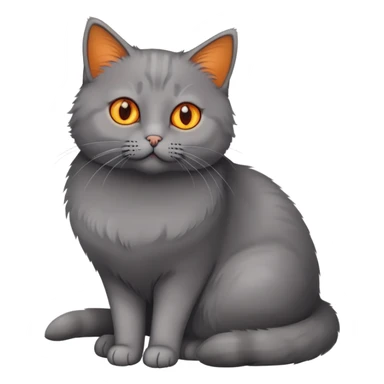 Grey shorthair cat with orange eyes sticker