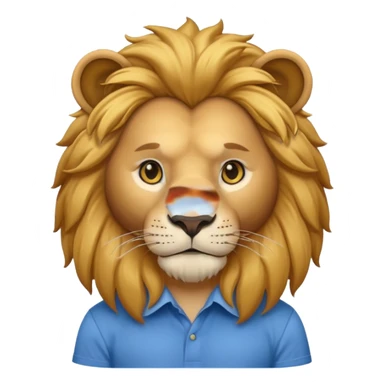 un leon con polito celeste sticker