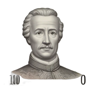 Ukrainian hryvnia in denomination 100 hryvnia sticker