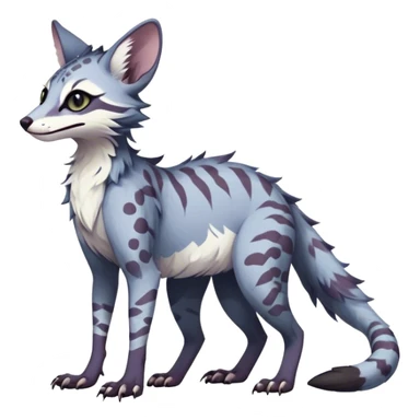 Feral Rare Fantasy dark pastel Vernid-Sergal-Genet-Trico-species by LiLaiRa, random markings, tufted ears, full body sticker