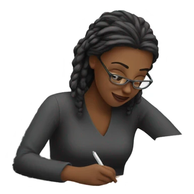 a woman writing an email sticker