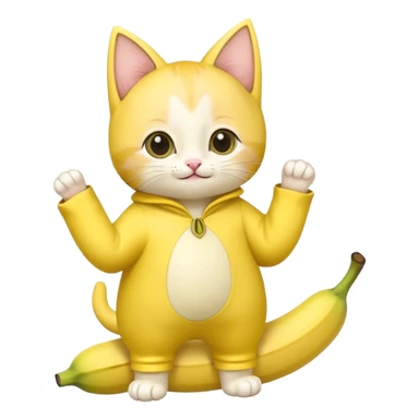 kitten in banana costume sticker