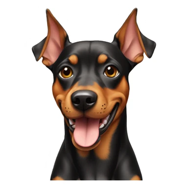 smiley German Pinscher with floppy ears sticker
