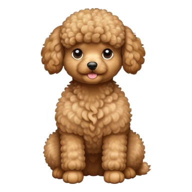 Small Light Brown Poodle Sitting sticker