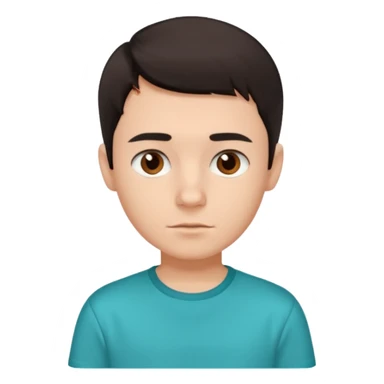 boy short dark hair and brown eyes and turquoise shirt sticker