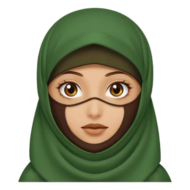 Niqab musli girl chocolate color make the niqab green sticker