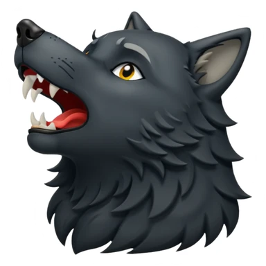 Black wolf howling eyes closed sticker