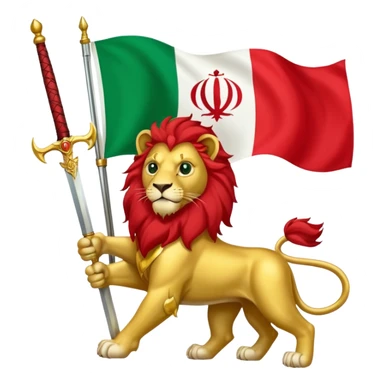 The flag of Iran, but instead of the word Allah, it has a lion. sticker