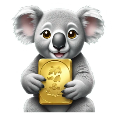 Female Koala with gold bullion  sticker