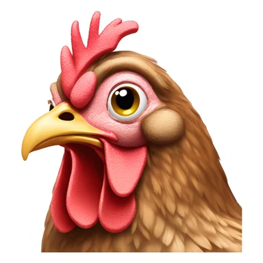 hen with two big bulged and derpy eyes sticker