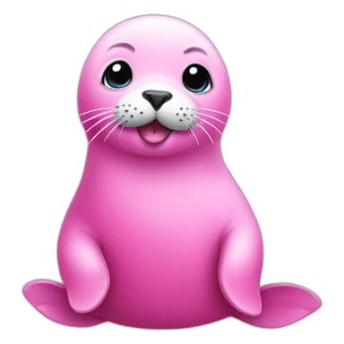 pink baby seal  sticker