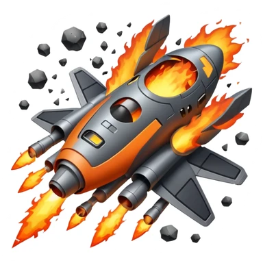 Spaceship blowing up sticker