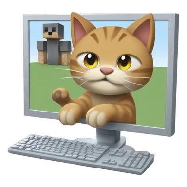 cat playing minecraft sticker
