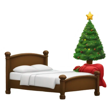 Bed and Christmas tree sticker