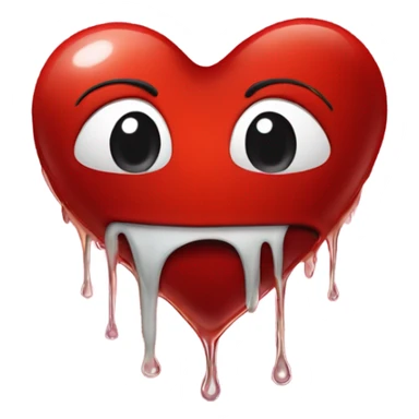 Red heart dripping  sticker