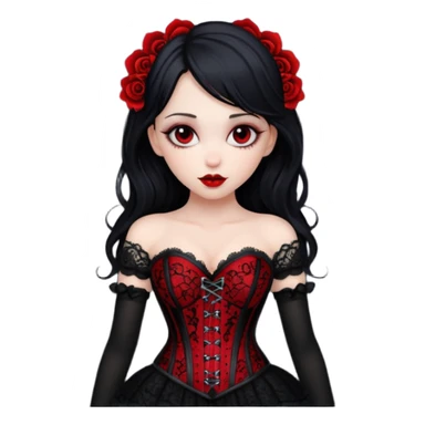 goth themed heart with a black lace corset sticker