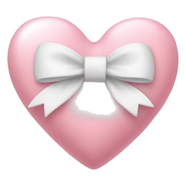 light pink heart with two white bows sticker