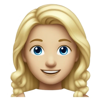 smiling blonde girl portrait with blue eyes  sticker