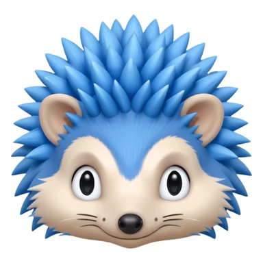A blue hedgehog with 6 spines only face sticker