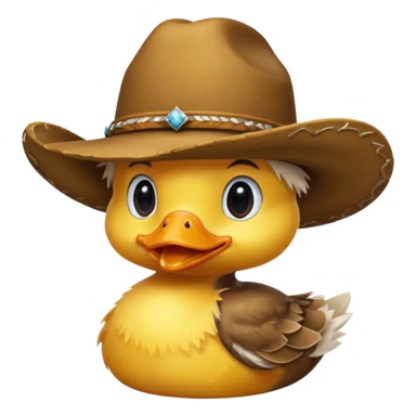 Duckling wearing a cowboy hat ￼ sticker