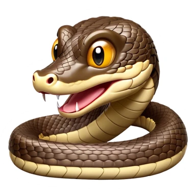 Cinematic Comical Chinese Water Snake Portrait Emoji, Head tilted dramatically with an exaggeratedly amused expression, featuring a striking, glossy scaled body with bold patterns and wide, expressive eyes filled with playful disbelief, Simplified yet hilariously expressive features, highly detailed, glowing with a slightly sassy aquatic glow, high shine, dramatic yet playful, stylized with an air of cheeky water mischief, soft glowing outline, capturing the essence of a spirited and over-the-top water snake that feels like it could slither its way into internet fame instantly! sticker