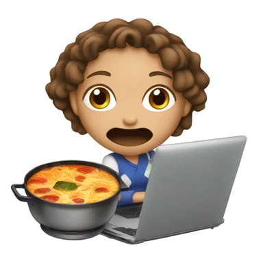 girl with hotpot and powerpoint in laptop arguing sticker