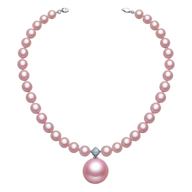 chanel style pink pearl necklace  sticker