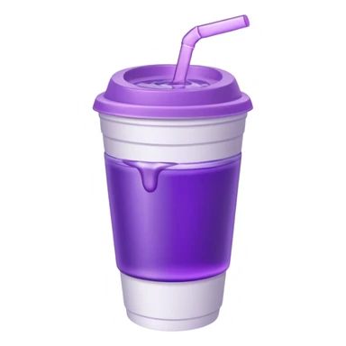 ios styrofoam cup with purple liquid inside no straw sticker