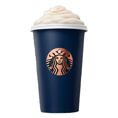 Realistic navy blue starbucks venti coffee cup with rose gold leopard print pattern on it. sticker