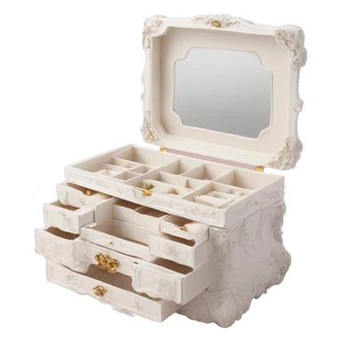 Elegant Rococo makeup box white sticker
