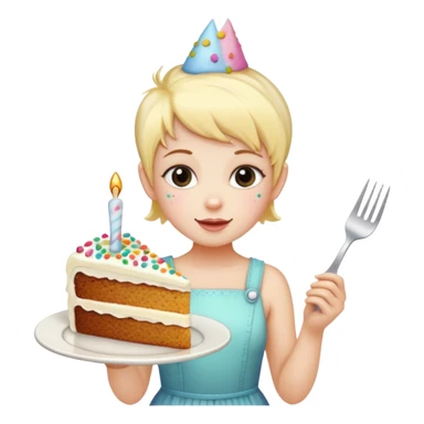 Pixie with cake sticker