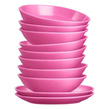 stack of clean pink dishes sticker