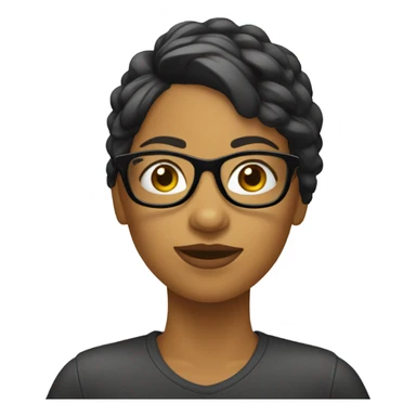 chica cabello negro con lentes sticker