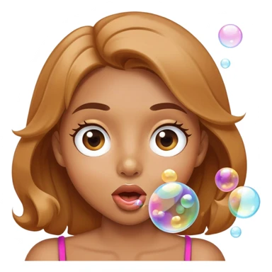 face blowing bubbles, playful expression sticker