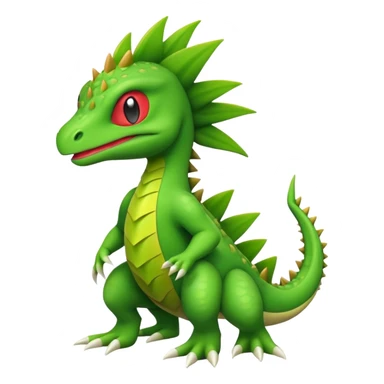 Axew-Grovyle-hybrid-Fakémon-creature (full body) sticker