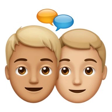 two faces connected by speech bubbles sticker