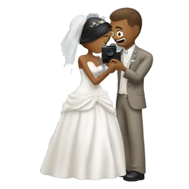 bride taking picture of goom sticker