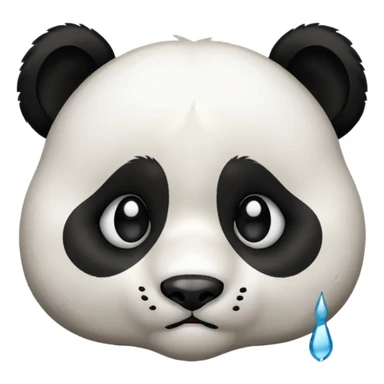 Sad panda with one large tear  sticker