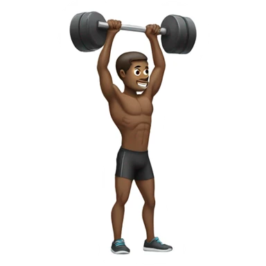 Skinny man lifting weights  sticker