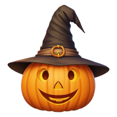 cute pumpkin with witch hat  sticker