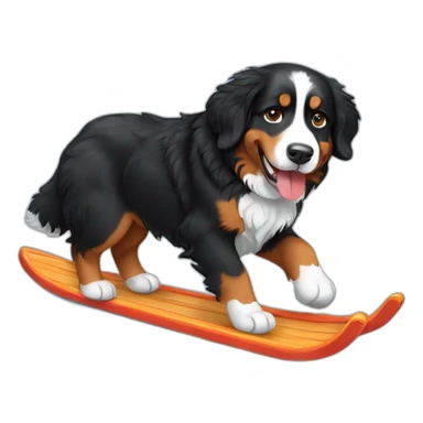 Bernese mountain dog hiking sledging sticker