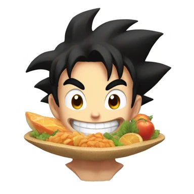 goku with a mouth full of food sticker