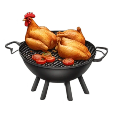 Chicken grill cooking sticker