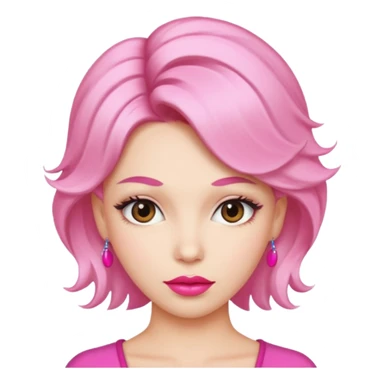 woman Pink lips, deifferent hairs. sticker