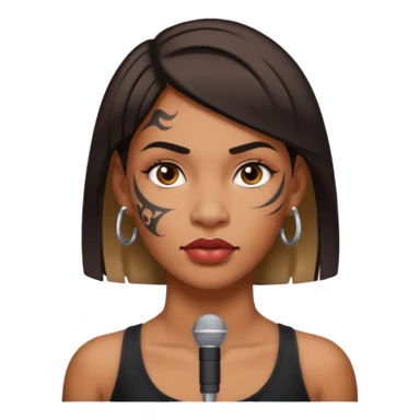 Mike Tyson neck tattoo on girl sticker