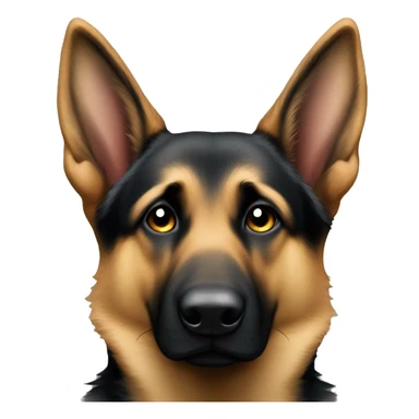 german shepherd one ear up one ear down sticker