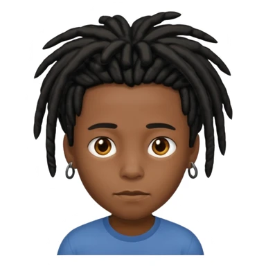 black boy with short black dreadlocks  sticker