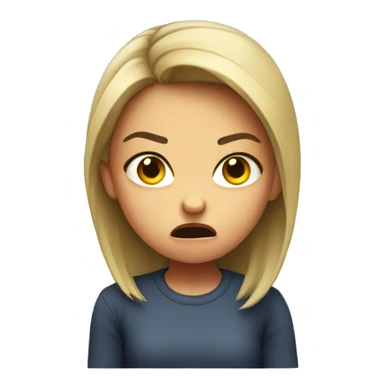 angry and upset girl sticker